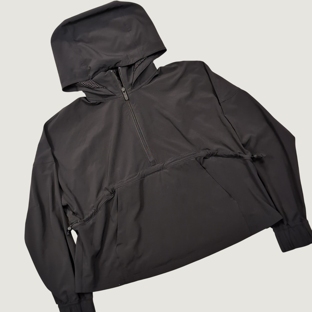Lululemon All Day Breeze Pullover Hoodie Womens 2 Black Half Zip Windbreaker